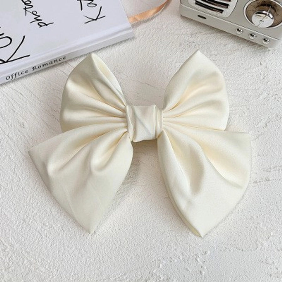 preppy style bow knot cloth hair clip 1 piece