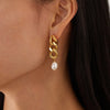1 Pair French Style Geometric Pearl chain 304 Stainless Steel 18K Gold Plated Drop Earrings