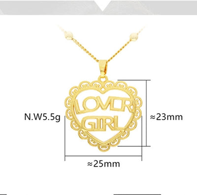 Jewelry Cute Heart Shape Copper Plating Pendant Necklace