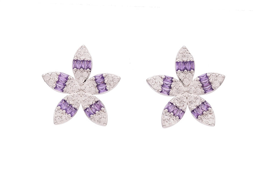 1 Pair Sweet Simple Style Flower Plating Copper Ear Studs