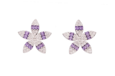 1 Pair Sweet Simple Style Flower Plating Copper Ear Studs