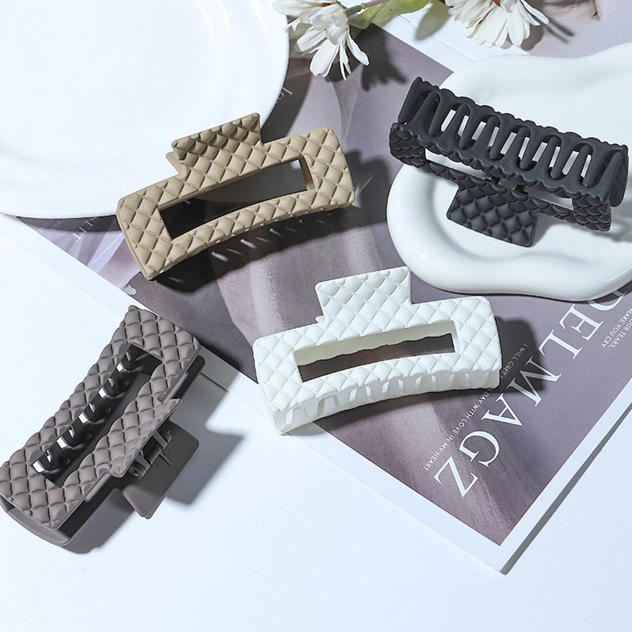 elegant simple style solid color plastic resin hair claws