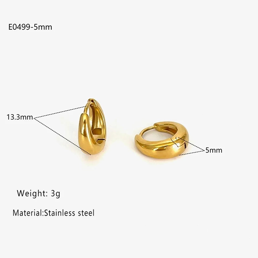 1 Pair Retro Geometric 316L Stainless Steel  Rhinestones 18K Gold Plated Earrings