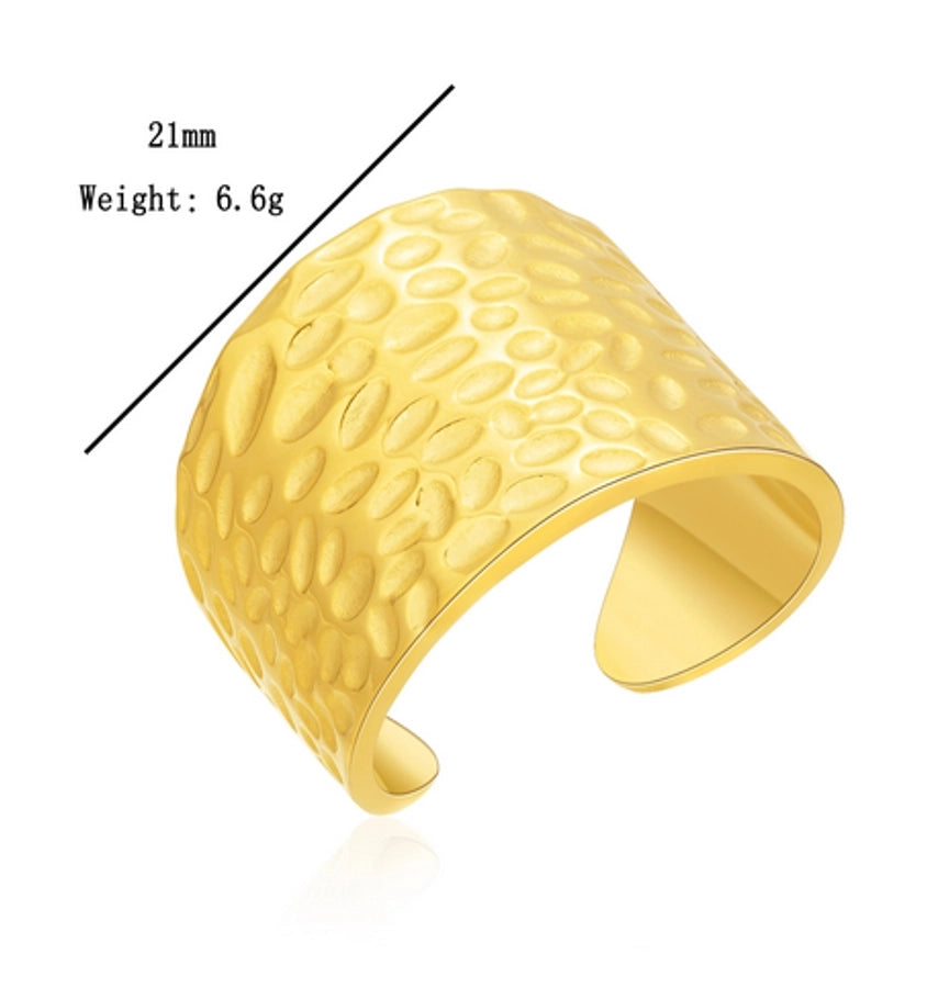 Jewelry Classic Style Solid Color 304 Stainless Steel Gold Plated Open Rings
