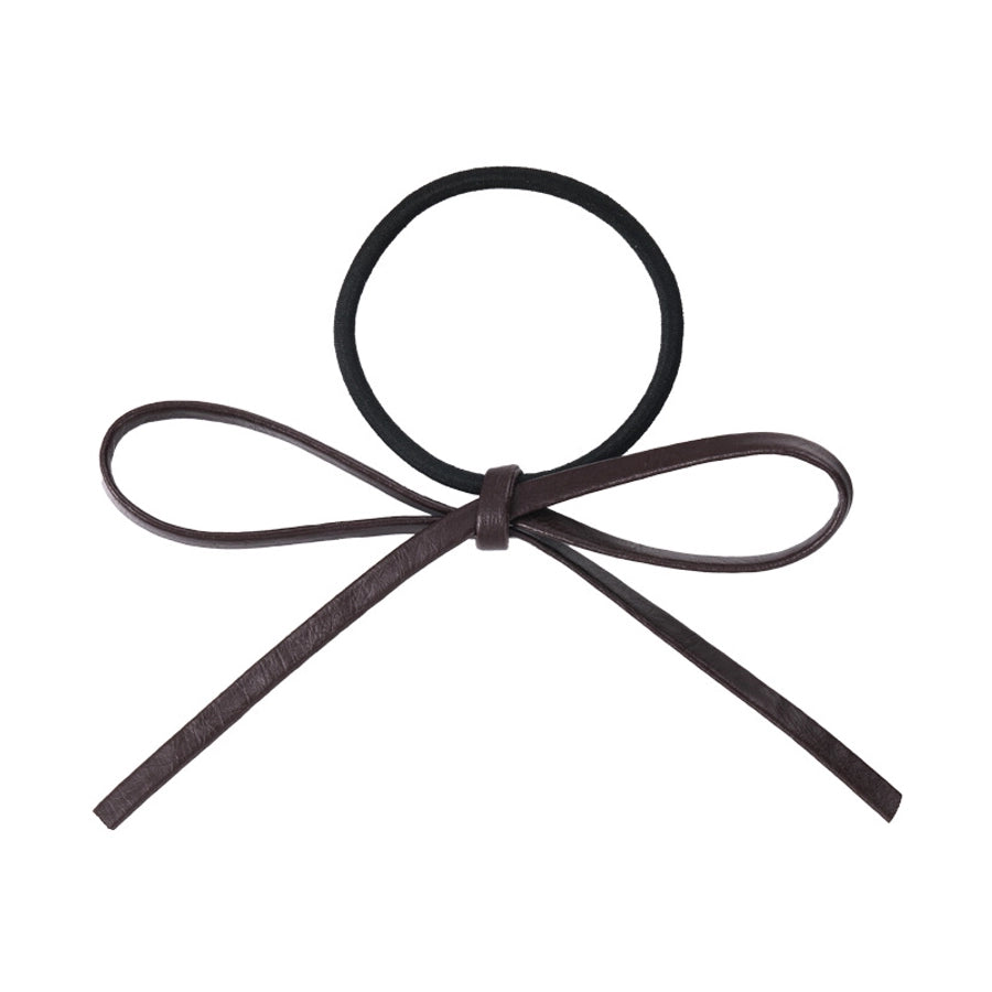 women's simple style commute bow knot pu leather hair tie