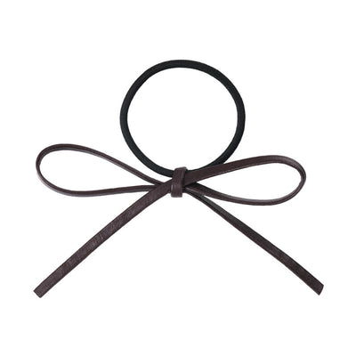 women's simple style commute bow knot pu leather hair tie