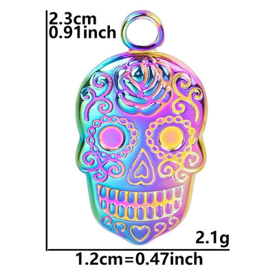 Jewelry Casual Hip-Hop Funny Skull 304 Stainless Steel 18K Gold Plated Plating Pendant Necklace