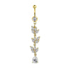 1 Piece Belly Rings Simple Style Shiny Round Heart Shape Bow Knot 316L Stainless Steel  Inlay Zircon