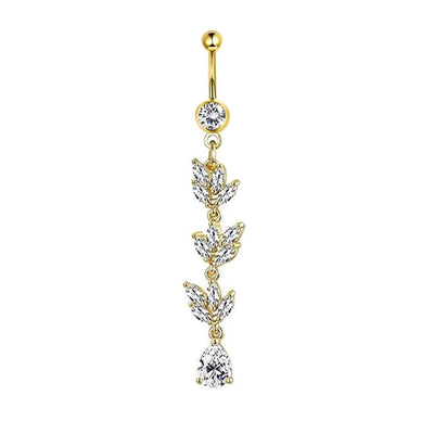 1 Piece Belly Rings Simple Style Shiny Round Heart Shape Bow Knot 316L Stainless Steel  Inlay Zircon