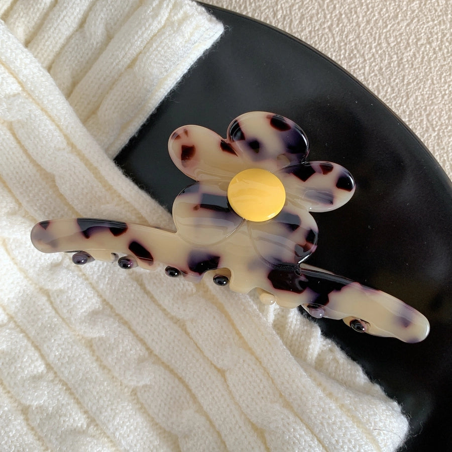 Women's Korean Style Flower Acetic acid sheets Hair Claws