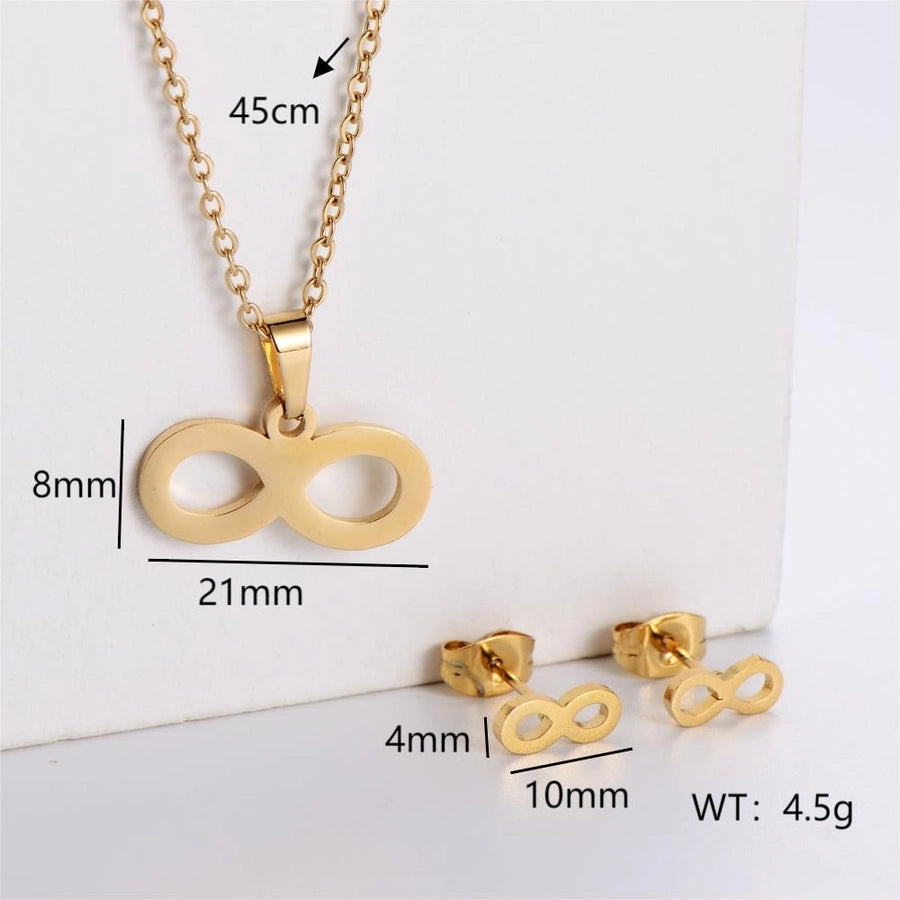 Jewelry Simple Style Classic Style Infinity Dollars Butterfly 304 Stainless Steel Jewelry Set