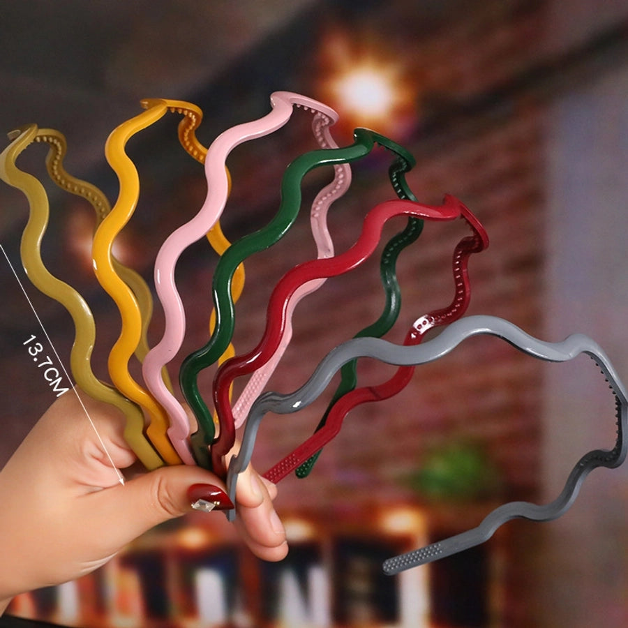 fashion waves solid color plastic hair band 1 piece