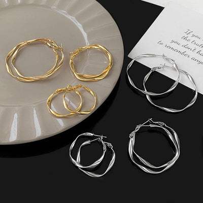 1 Pair Basic Simple Style Classic Style Geometric Round Plating Copper Earrings