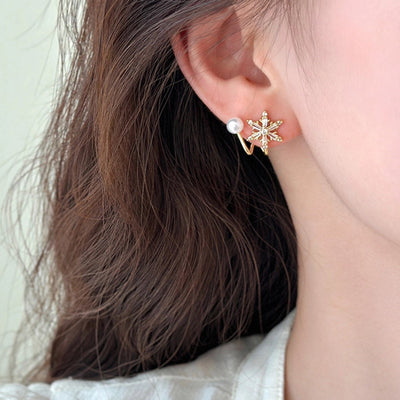 1 Pair Basic Geometric Plating Copper Imitation Pearl Zircon Earrings