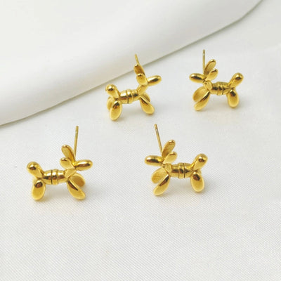 1 Pair Cute Dog 304 Stainless Steel 18K Gold Plated Ear Studs