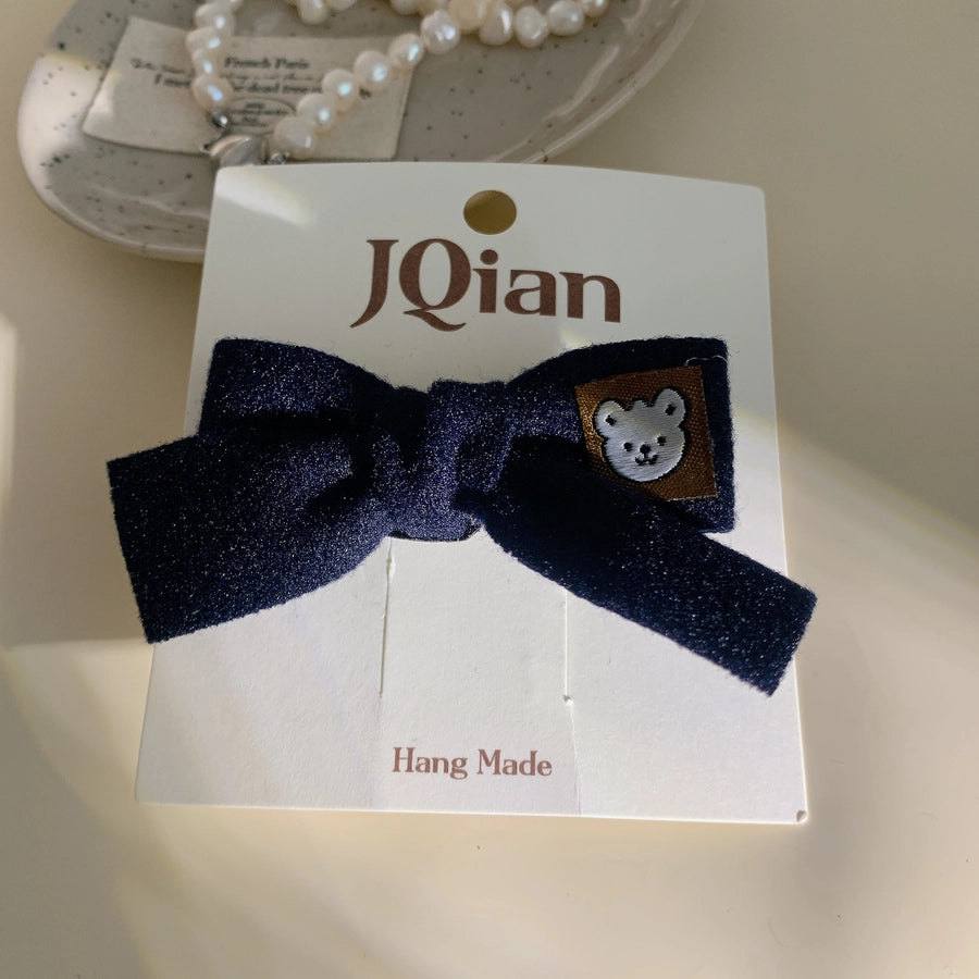 Sweet Simple Style Women's Plaid Bow Knot Cloth Hair Clip