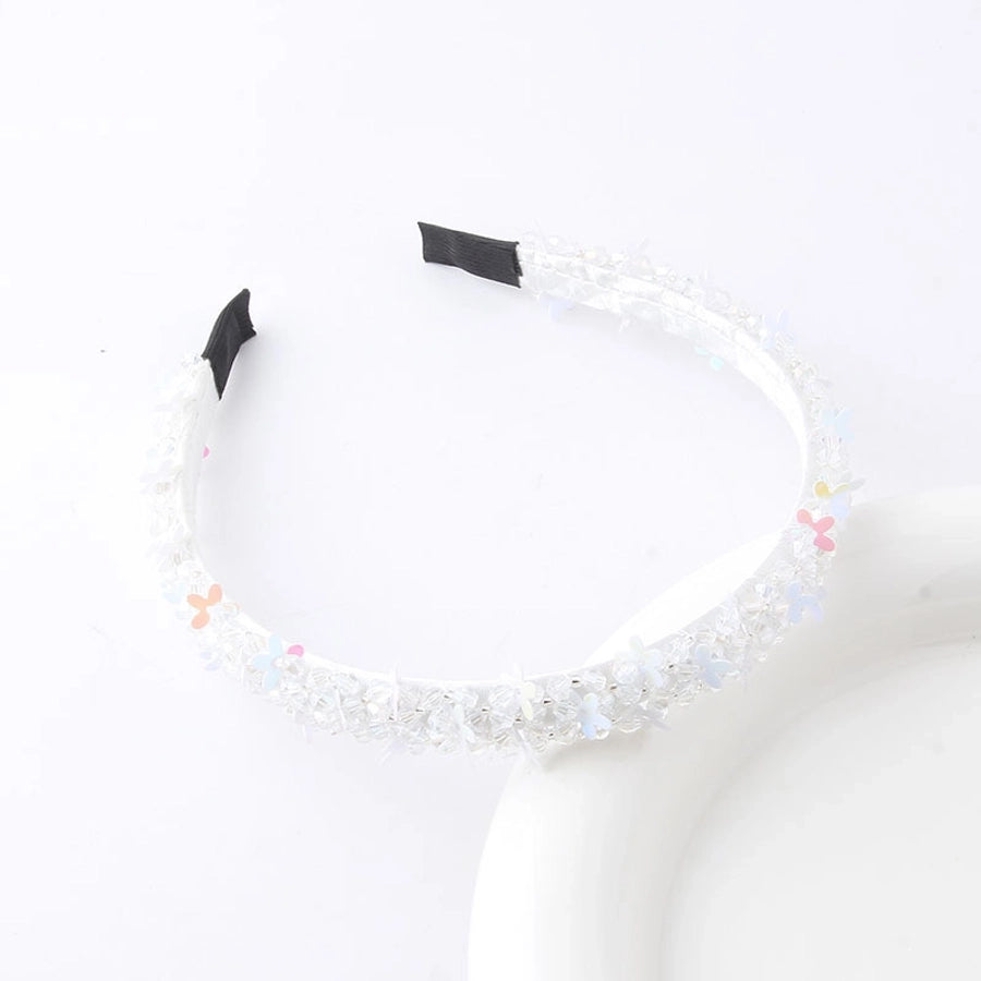 sweet solid color artificial crystal hair band 1 piece