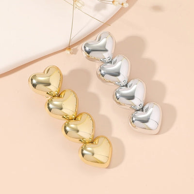 Women's Sweet Simple Style Heart Shape Alloy Plating Hair Clip