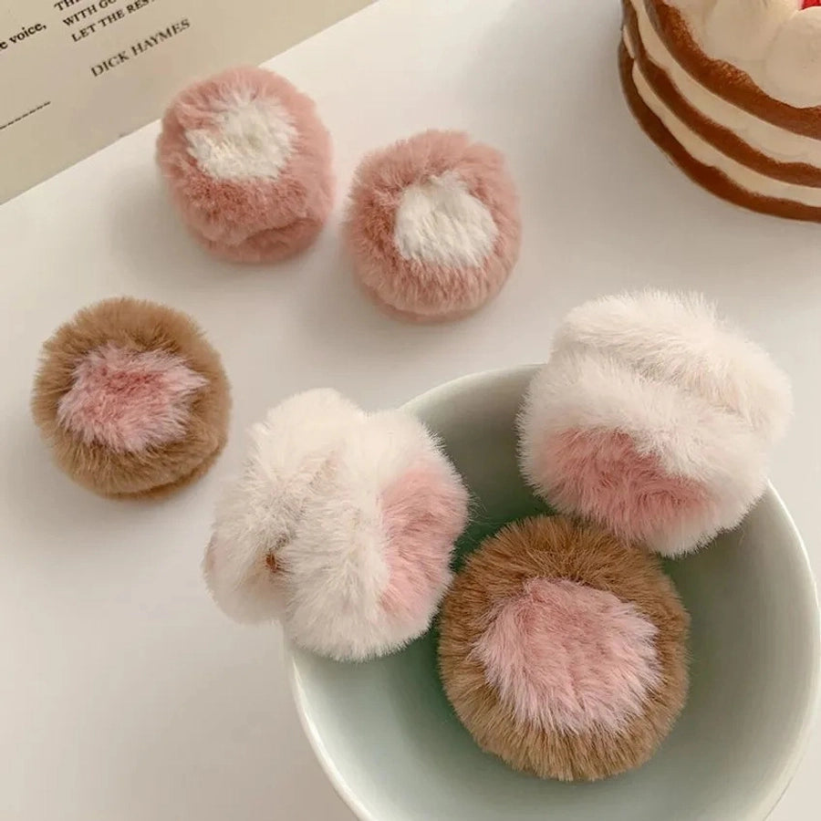 Salt Sweet Plush Ear Clip Three-dimensional Cartoon Clip Super Cute Girl's Heart Bangs Clip Pair Clip Japanese and Korean Hair Accessories