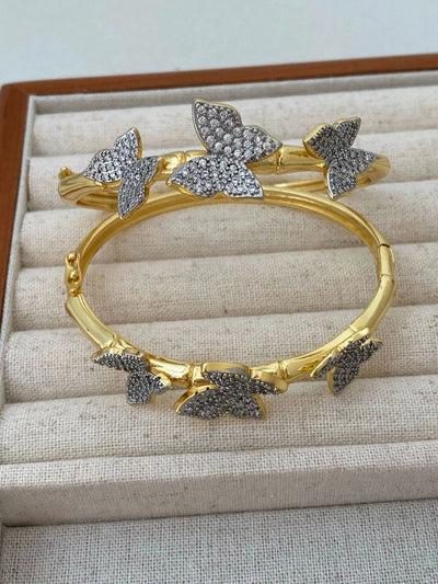 Jewelry Vintage Style Classic Style Butterfly Copper Zircon Plating Rings Earrings Necklace