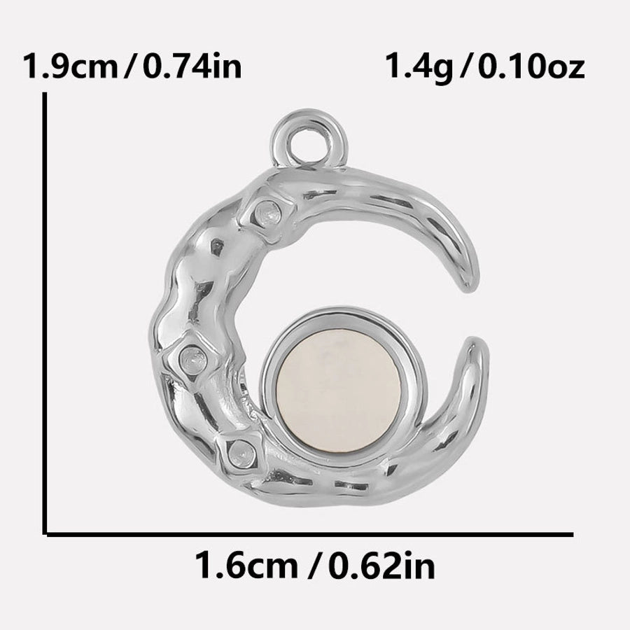 Jewelry Vintage Style Classic Style Moon 304 Stainless Steel Shell Abalone Shell 18K Gold Plated Irregular Plating Pendant Necklace