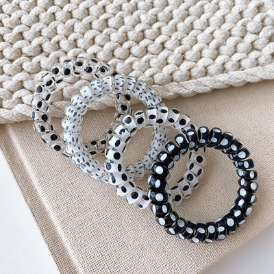 Women's Modern Style Classic Style Polka Dots Plastic Telephone Cord Hair Tie