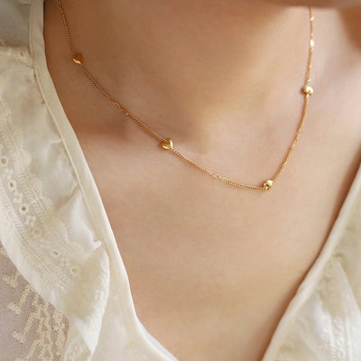 Jewelry IG Style Heart Shape 304 Stainless Steel 18K Gold Plated Necklace