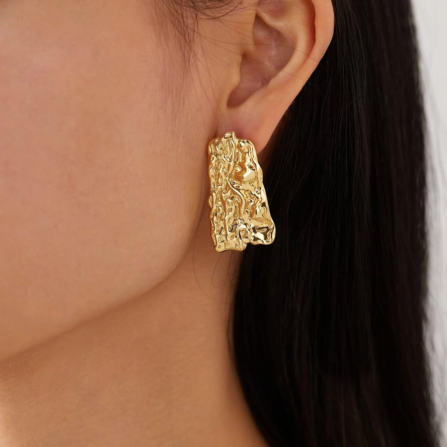 1 Pair Classic Style Geometric Irregular Plating 304 Stainless Steel Imitation Gold  Ear Studs