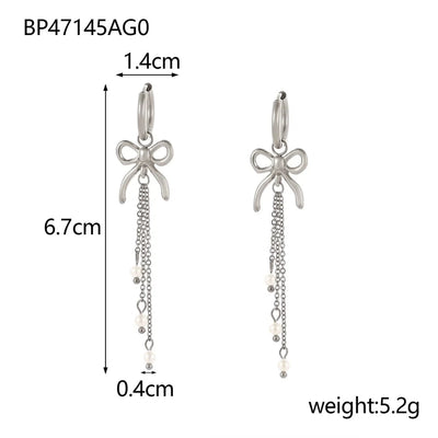 1 Pair Simple Style Bow Knot 304 Stainless Steel 18K Gold Plated Earrings