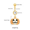 1 Piece Belly Rings Rock Punk Pumpkin Bat Skull 316 Stainless Steel  Alloy Epoxy Inlay Rhinestones Zircon Gold Plated
