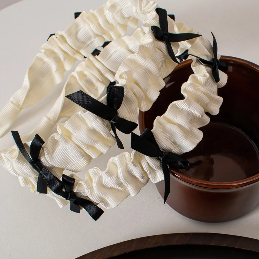 Women's Sweet Simple Style Bow Knot Cloth Pleated Hair Band