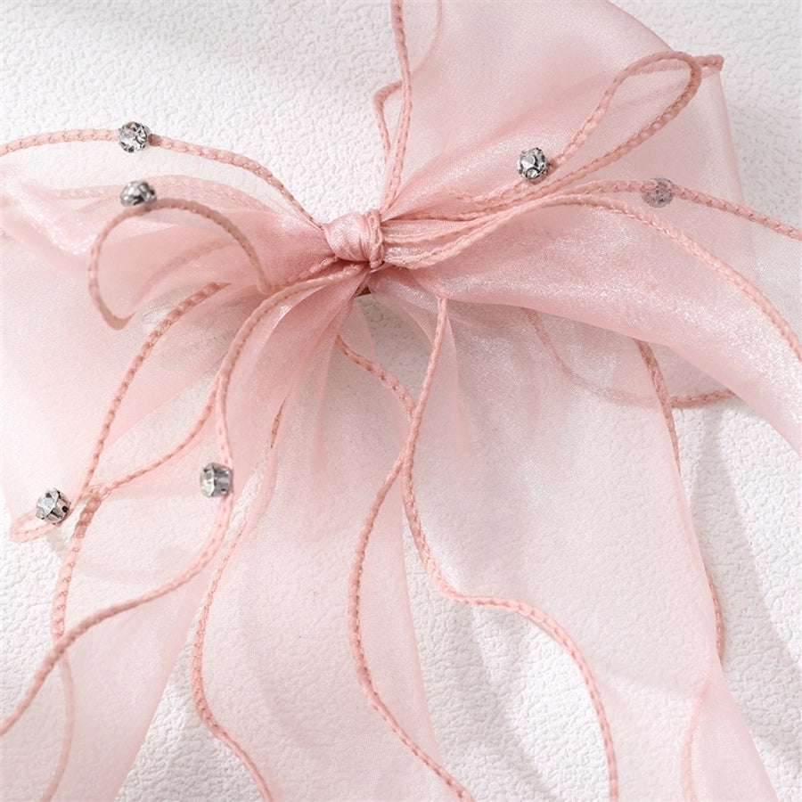 women's sweet solid color bow knot cloth hair clip