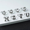 Copper Brass 18K Gold Plated Letter Open Rings