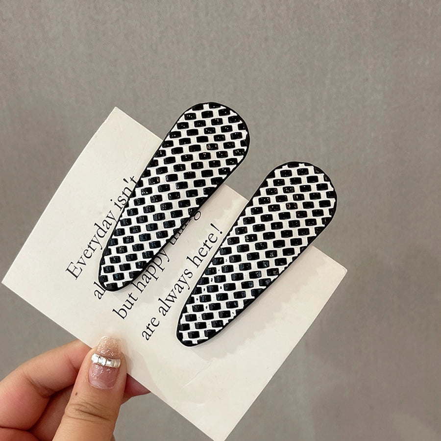 new word clip flashing diamond checkerboard pattern hairpin hair accessories