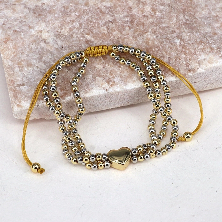 Copper Beaded Heart Shape Bracelets