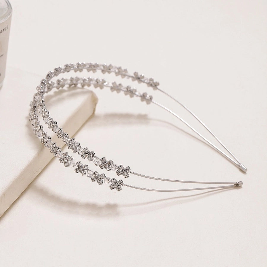 simple style bow knot alloy inlay rhinestones hair band