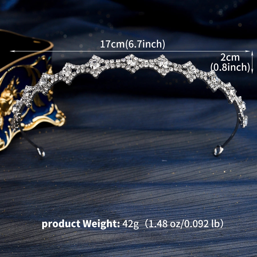 Women's Luxurious Geometric Copper Inlay Rhinestones Hair Band