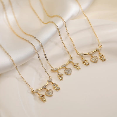 Jewelry Modern Style Simple Style Classic Style Girl Heart Shape Boy Copper Pendant Necklace