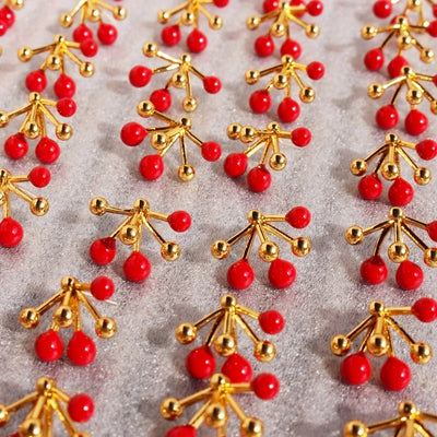 1 Pair Princess Cute Sweet Geometric Brass 24K Gold Plated Ear Studs