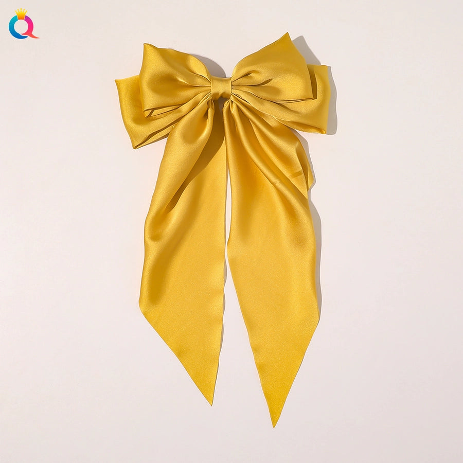 simple style bow knot cloth printing hair clip 1 piece