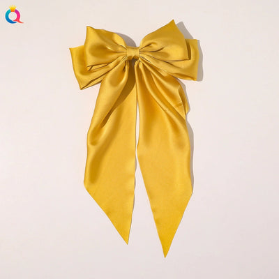 simple style bow knot cloth printing hair clip 1 piece