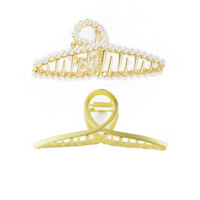 fashion flower metal plating artificial rhinestones hair claws 1 piece