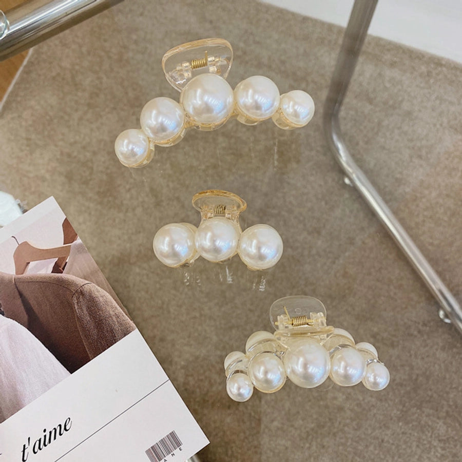 korean fashion style pearl hairpin big hair grabbing clip plate hair ponytail small hair claw