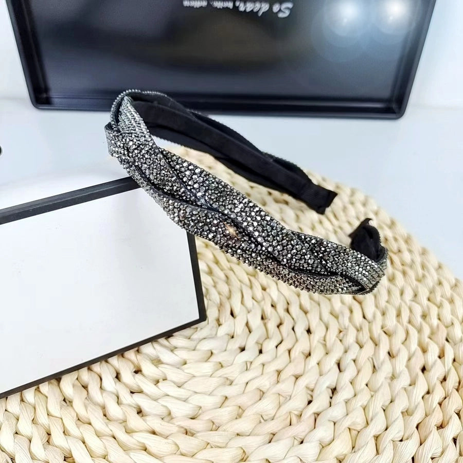 Women's Simple Style Classic Style Solid Color Alloy Rhinestone Inlay Hair Band