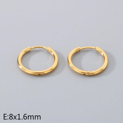 1 Pair Simple Style Round 304 Stainless Steel 18K Gold Plated Earrings