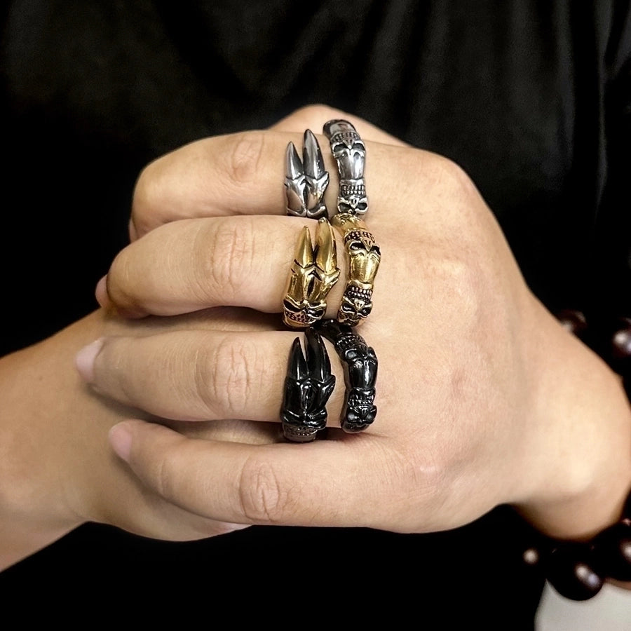 Jewelry Retro Punk Skull 304 Stainless Steel Rings