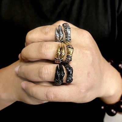 Jewelry Retro Punk Skull 304 Stainless Steel Rings