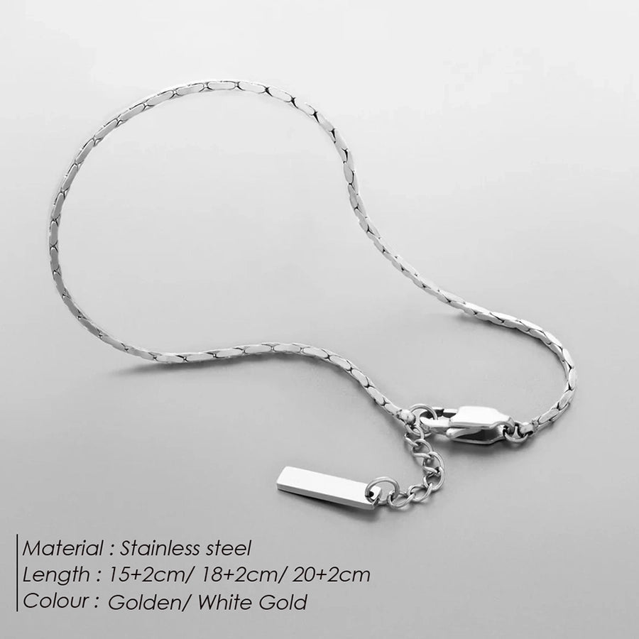 Vacation Simple Style Classic Style Solid Color 304 Stainless Steel 18K Gold Plated White Gold Plated Bracelets In Bulk