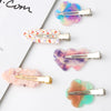 fashion ditsy floral arylic stoving varnish hair clip 1 piece