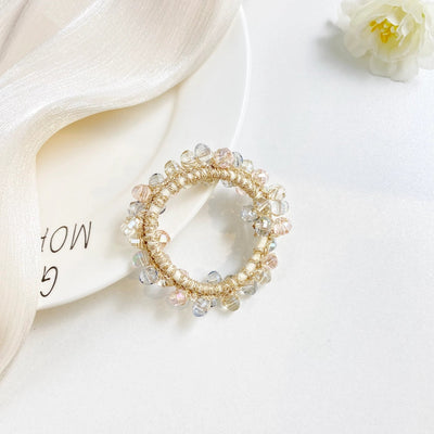 Women's Cute Preppy Style Sweet Crystal Plastic Beaded Artificial Crystal Pearl Hair Tie